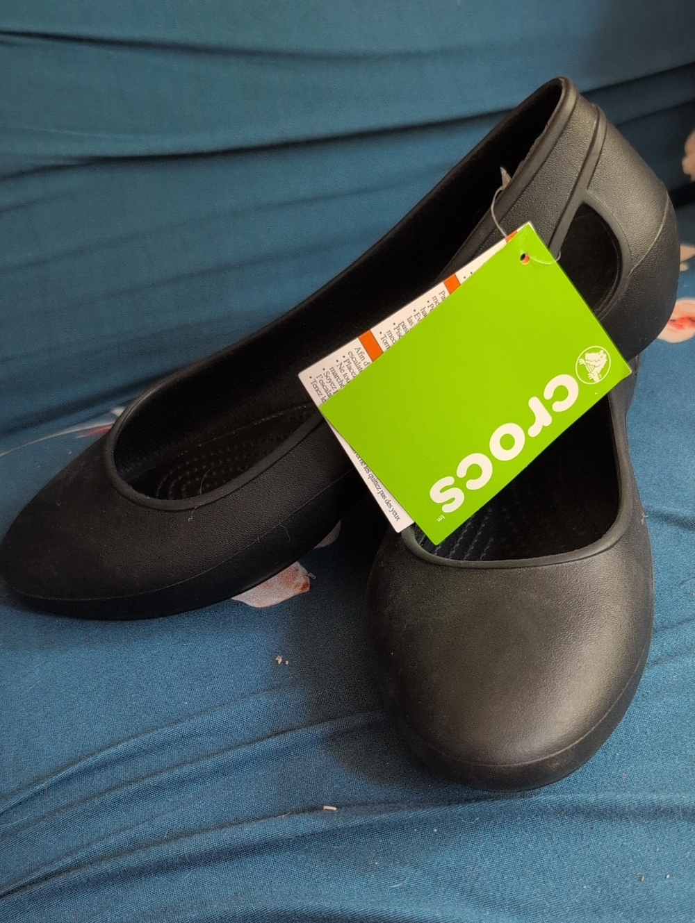 CROCS Women's Black Slip-On Ballet Flats with Tag